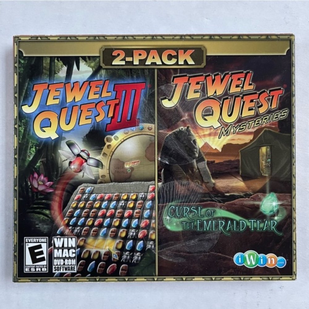 2 Pack Jewel Quest 3 Jewel Quest Mysteries WIN MAC DVD ROM E ESRB PC Games
